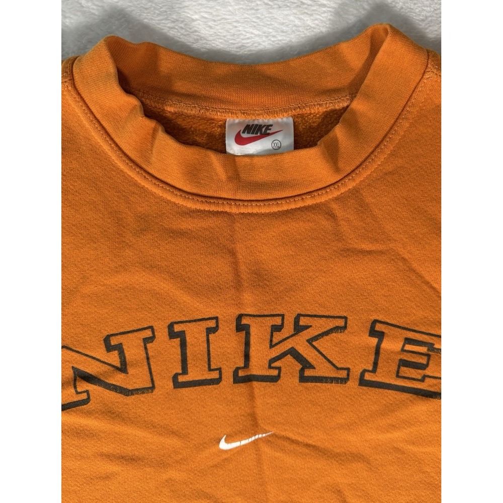VTG 90s Nike Center Swoosh Spell Out Crewneck Sweatshirt Size XXL Made In USA - Picture 4 of 11